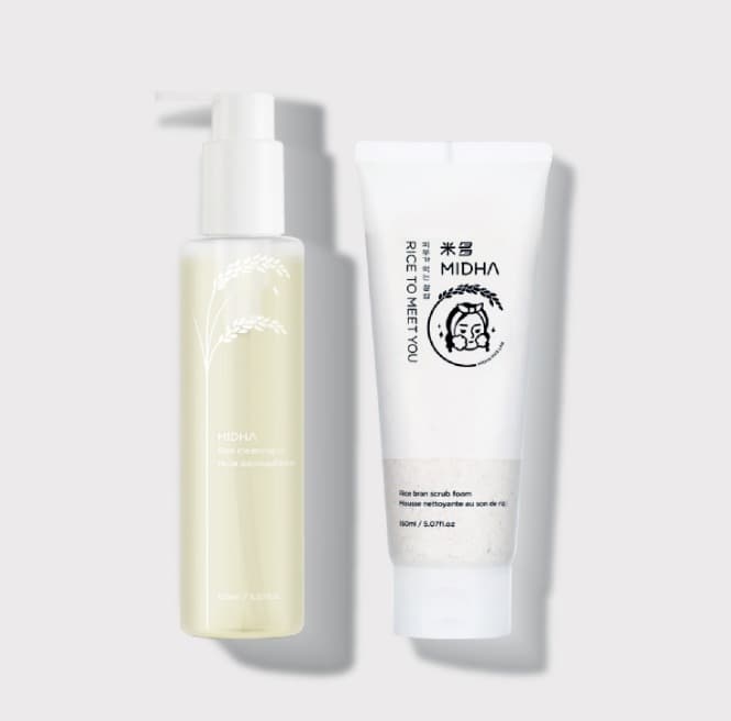 미다 라이스 클렌징 듀오 세트 (클렌징 오일150ml + 스크럽 폼 150ml)